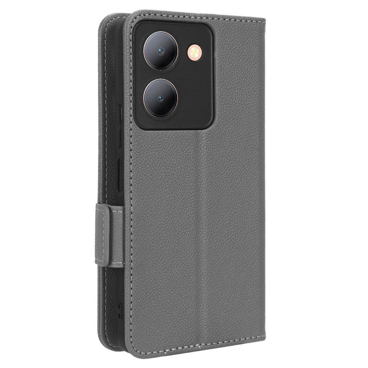 For vivo Y36 4G (Global) / Y36 5G (Global) / Y78 5G (China) / Y78m 5G / Y27 5G / Y27s 4G / Y77t 5G / Y78 5G Leather Phone Wallet Case  - Grey