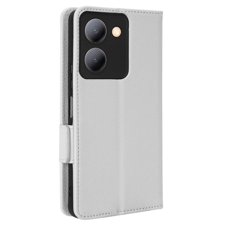 For vivo Y36 4G (Global) / Y36 5G (Global) / Y78 5G (China) / Y78m 5G / Y27 5G / Y27s 4G / Y77t 5G / Y78 5G Leather Phone Wallet Case  - White