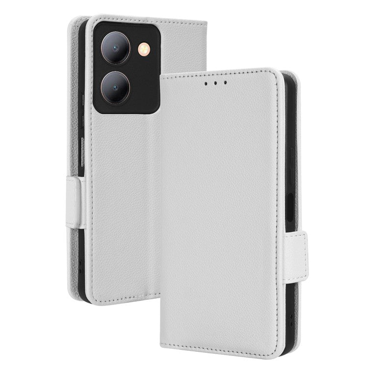 For vivo Y36 4G (Global) / Y36 5G (Global) / Y78 5G (China) / Y78m 5G / Y27 5G / Y27s 4G / Y77t 5G / Y78 5G Leather Phone Wallet Case  - White