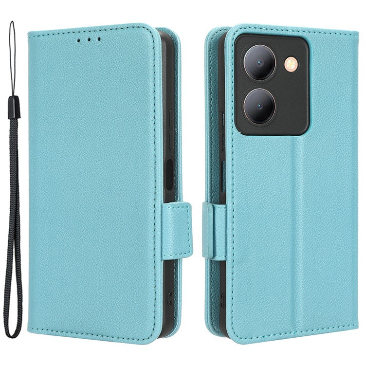 For vivo Y36 4G (Global) / Y36 5G (Global) / Y78 5G (China) / Y78m 5G / Y27 5G / Y27s 4G / Y77t 5G / Y78 5G Leather Phone Wallet Case  - Baby Blue