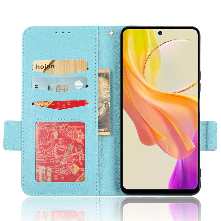 For vivo Y36 4G (Global) / Y36 5G (Global) / Y78 5G (China) / Y78m 5G / Y27 5G / Y27s 4G / Y77t 5G / Y78 5G Leather Phone Wallet Case  - Baby Blue