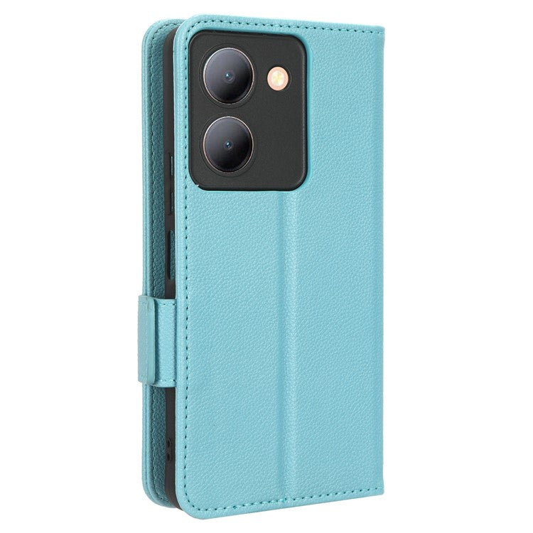 For vivo Y36 4G (Global) / Y36 5G (Global) / Y78 5G (China) / Y78m 5G / Y27 5G / Y27s 4G / Y77t 5G / Y78 5G Leather Phone Wallet Case  - Baby Blue