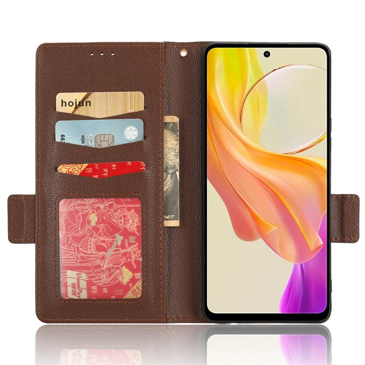 For vivo Y36 4G (Global) / Y36 5G (Global) / Y78 5G (China) / Y78m 5G / Y27 5G / Y27s 4G / Y77t 5G / Y78 5G Leather Phone Wallet Case  - Brown