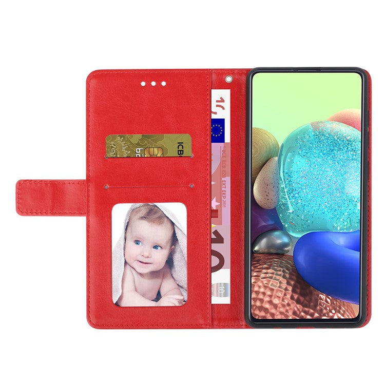 HT01 Wallet Phone Case for vivo Y78+ 5G , Y-shaped Line Imprinting Stand PU Leather Cover - Red