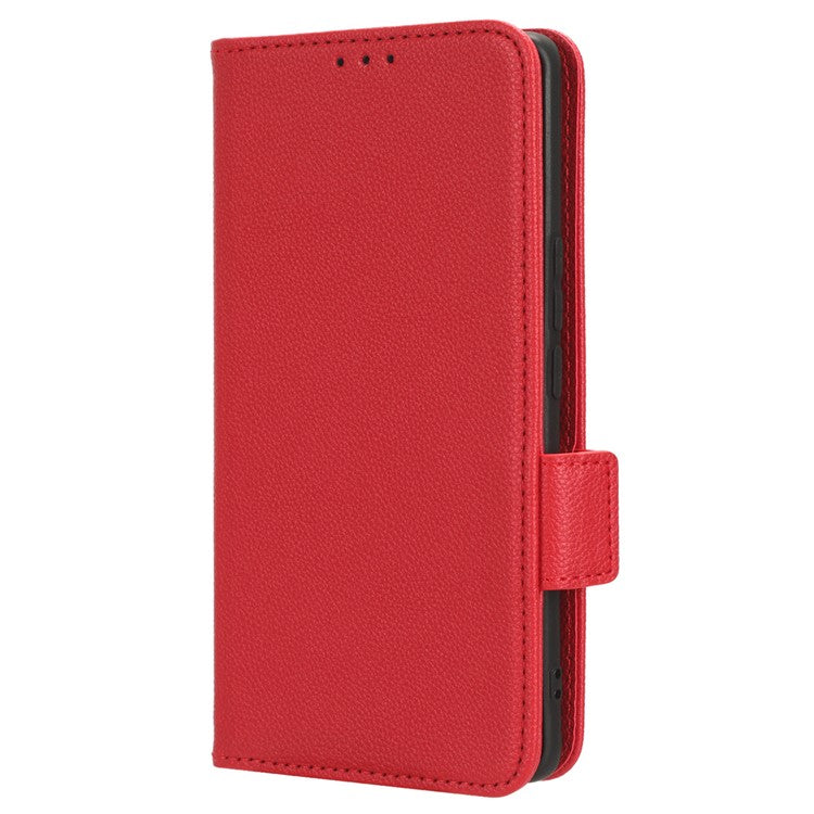 For vivo Y78+ 5G / Y78 5G / V29 Lite 5G Litchi Texture Magnetic Clasp Phone Case PU Leather Wallet Stand Cover - Red