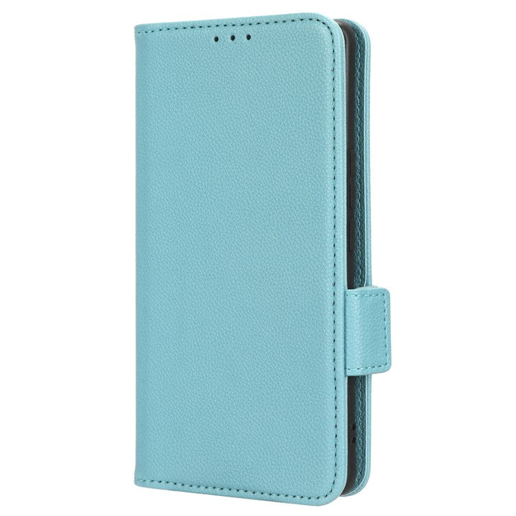 For vivo Y78+ 5G / Y78 5G / V29 Lite 5G Litchi Texture Magnetic Clasp Phone Case PU Leather Wallet Stand Cover - Baby Blue