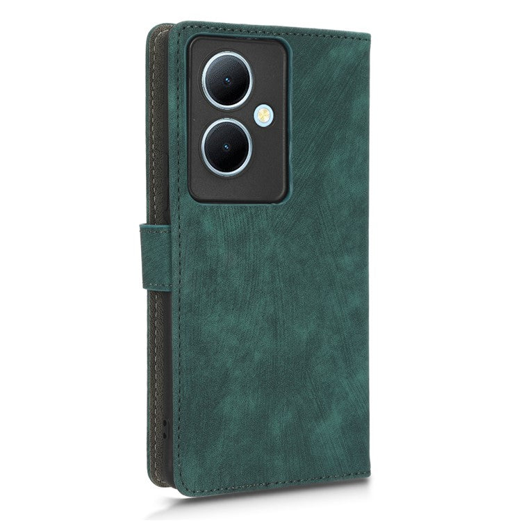 For vivo Y78+ 5G / Y78 5G / V29 Lite 5G Cellphone Cover RFID Blocking PU Leather Wallet Stand Case with Strap - Green