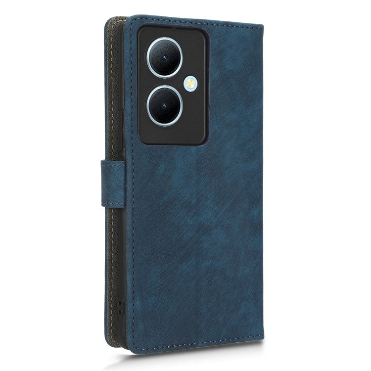 For vivo Y78+ 5G / Y78 5G / V29 Lite 5G Cellphone Cover RFID Blocking PU Leather Wallet Stand Case with Strap - Blue