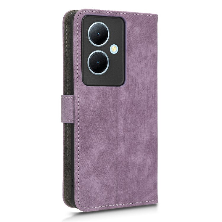 For vivo Y78+ 5G / Y78 5G / V29 Lite 5G Cellphone Cover RFID Blocking PU Leather Wallet Stand Case with Strap - Purple