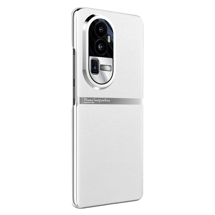 Shockproof Case for Oppo Reno10 Pro+ 5G Anti-Drop PU Leather PC Phone Cover - White