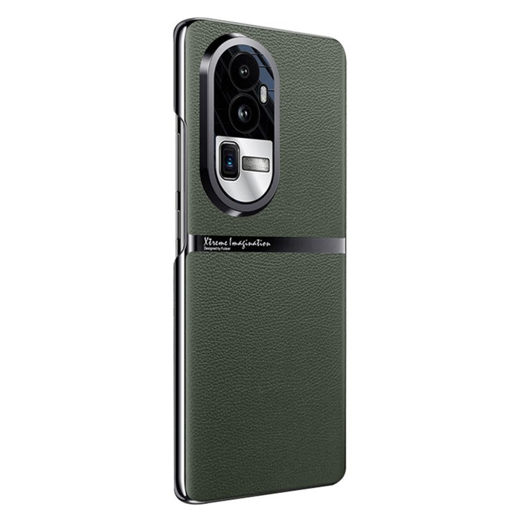 Shockproof Case for Oppo Reno10 Pro+ 5G Anti-Drop PU Leather PC Phone Cover - Green