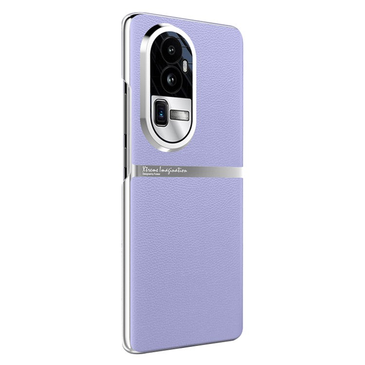 Shockproof Case for Oppo Reno10 Pro+ 5G Anti-Drop PU Leather PC Phone Cover - Purple