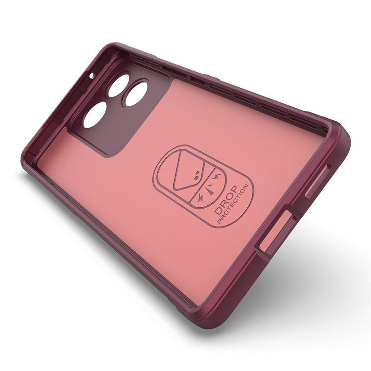 For vivo S17e 5G Flexible TPU Phone Case Drop Protection Phone Shell Protective Cover - Wine Red