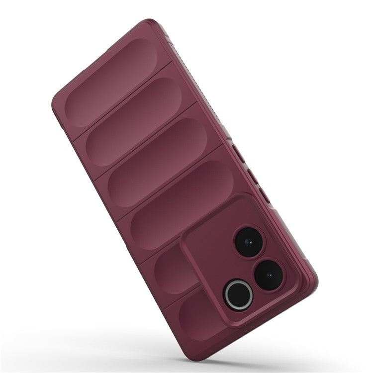 For vivo S17e 5G Flexible TPU Phone Case Drop Protection Phone Shell Protective Cover - Wine Red