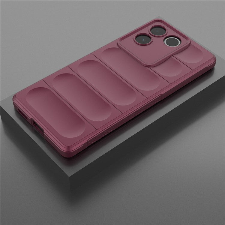 For vivo S17e 5G Flexible TPU Phone Case Drop Protection Phone Shell Protective Cover - Wine Red