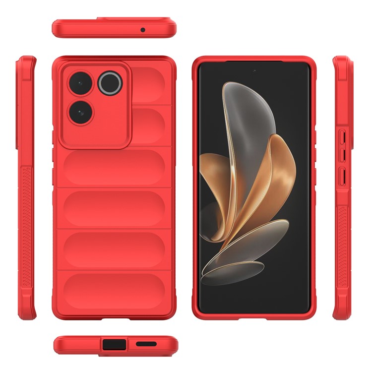 For vivo S17e 5G Flexible TPU Phone Case Drop Protection Phone Shell Protective Cover - Red