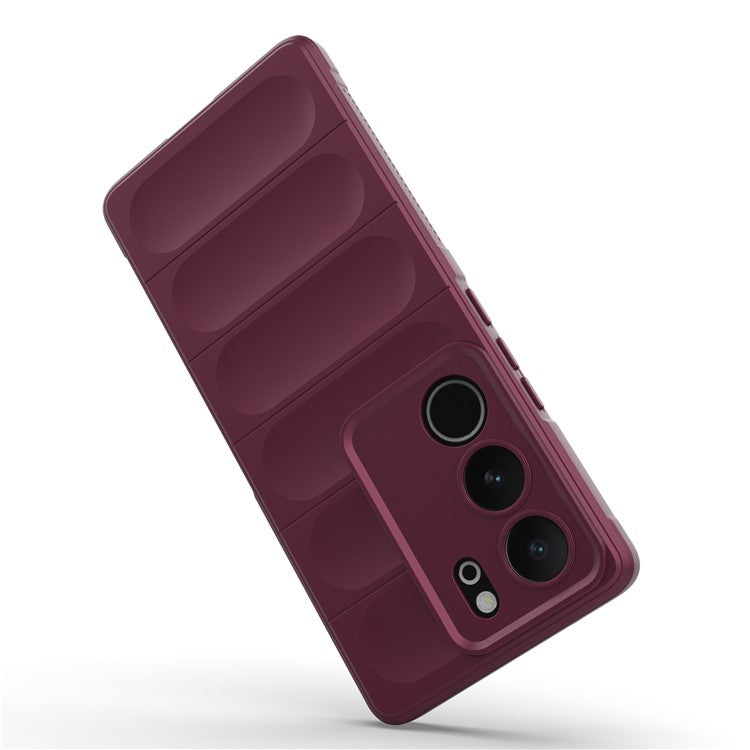 For vivo S17 5G / S17 Pro 5G Soft TPU Drop-proof Phone Case Anti-Scratch Back Cover - Wine Red