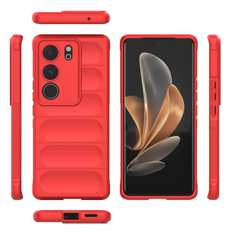 For vivo S17 5G / S17 Pro 5G Soft TPU Drop-proof Phone Case Anti-Scratch Back Cover - Red