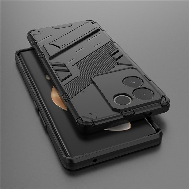 For vivo S17e 5G PC + TPU Phone Back Cover Drop-proof Phone Case with Kickstand - Black