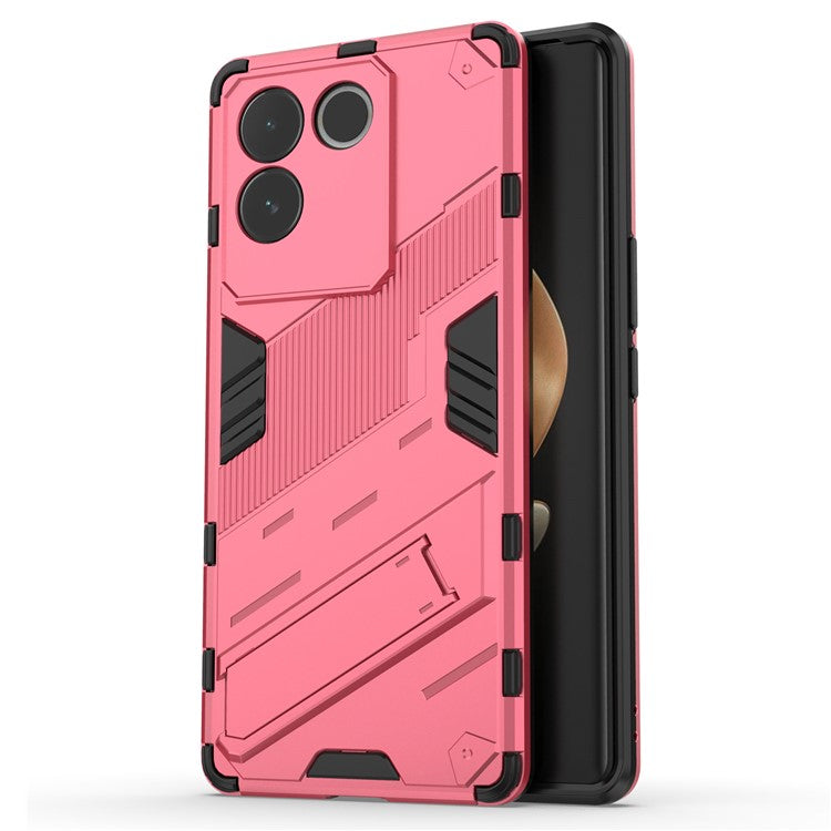 For vivo S17e 5G PC + TPU Phone Back Cover Drop-proof Phone Case with Kickstand - Rose