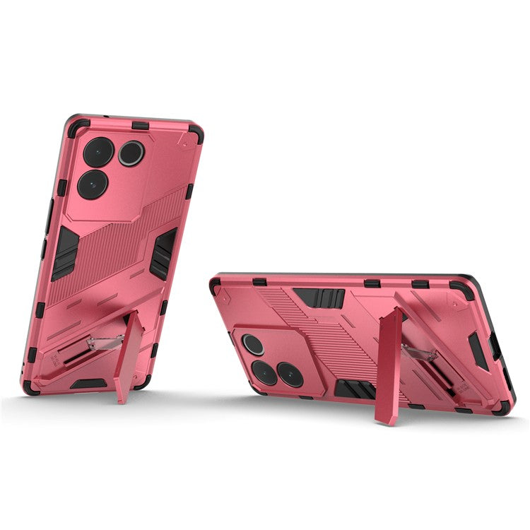 For vivo S17e 5G PC + TPU Phone Back Cover Drop-proof Phone Case with Kickstand - Rose