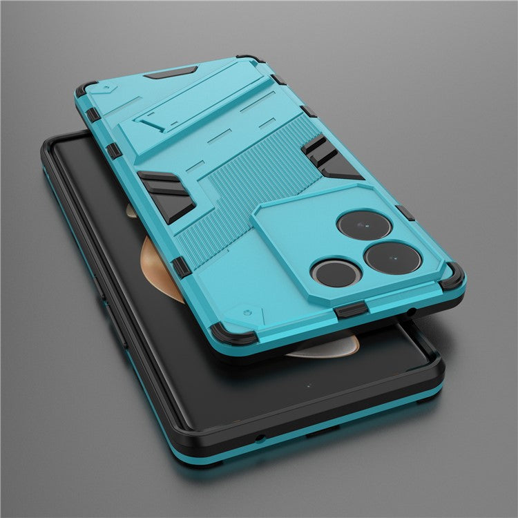 For vivo S17e 5G PC + TPU Phone Back Cover Drop-proof Phone Case with Kickstand - Baby Blue