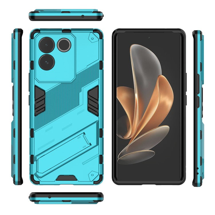 For vivo S17e 5G PC + TPU Phone Back Cover Drop-proof Phone Case with Kickstand - Baby Blue