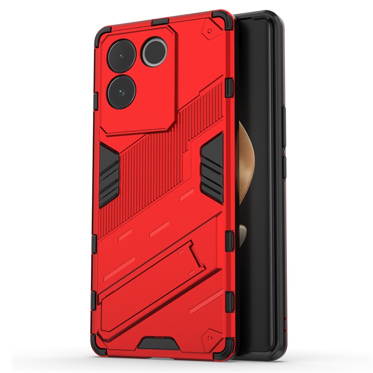 For vivo S17e 5G PC + TPU Phone Back Cover Drop-proof Phone Case with Kickstand - Red