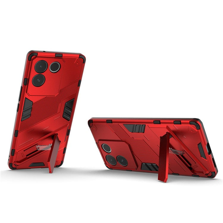 For vivo S17e 5G PC + TPU Phone Back Cover Drop-proof Phone Case with Kickstand - Red