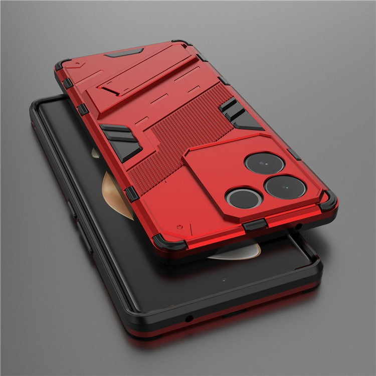 For vivo S17e 5G PC + TPU Phone Back Cover Drop-proof Phone Case with Kickstand - Red