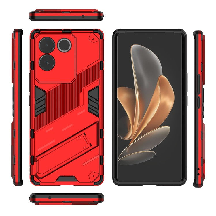 For vivo S17e 5G PC + TPU Phone Back Cover Drop-proof Phone Case with Kickstand - Red