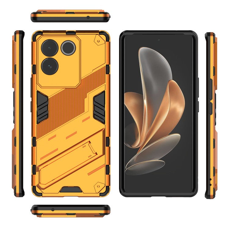 For vivo S17e 5G PC + TPU Phone Back Cover Drop-proof Phone Case with Kickstand - Orange