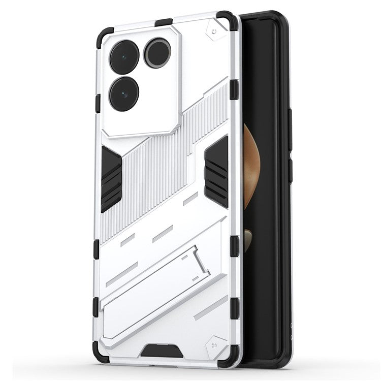 For vivo S17e 5G PC + TPU Phone Back Cover Drop-proof Phone Case with Kickstand - White