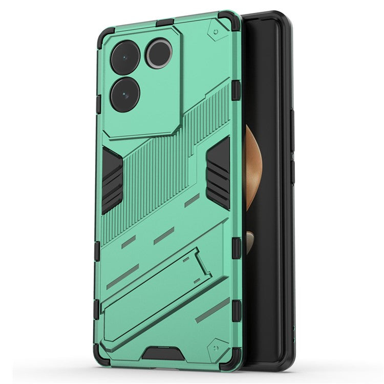 For vivo S17e 5G PC + TPU Phone Back Cover Drop-proof Phone Case with Kickstand - Green