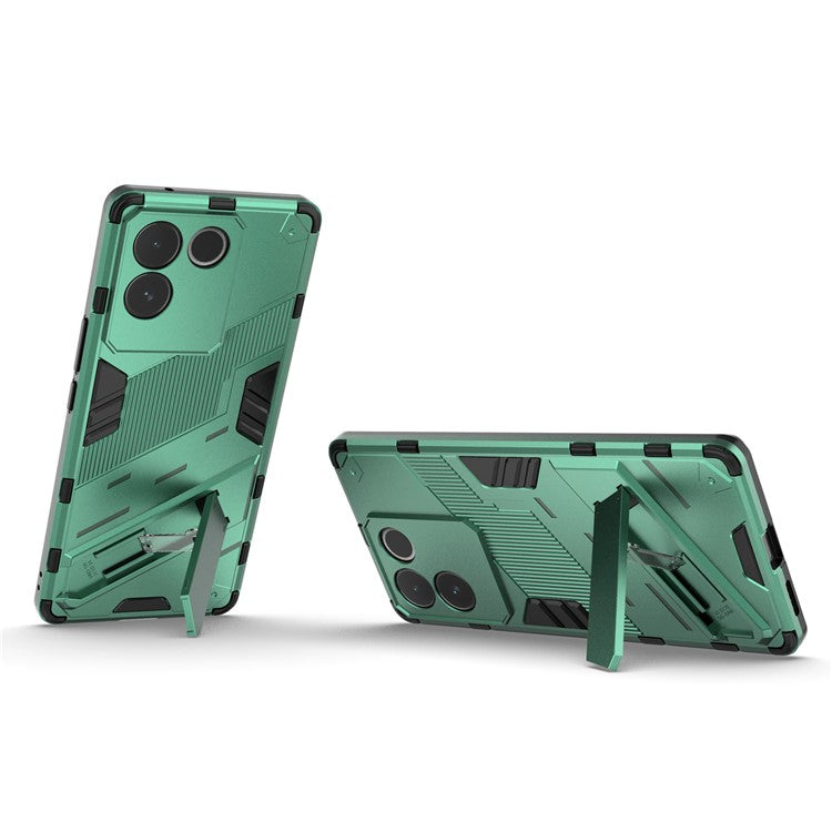 For vivo S17e 5G PC + TPU Phone Back Cover Drop-proof Phone Case with Kickstand - Green