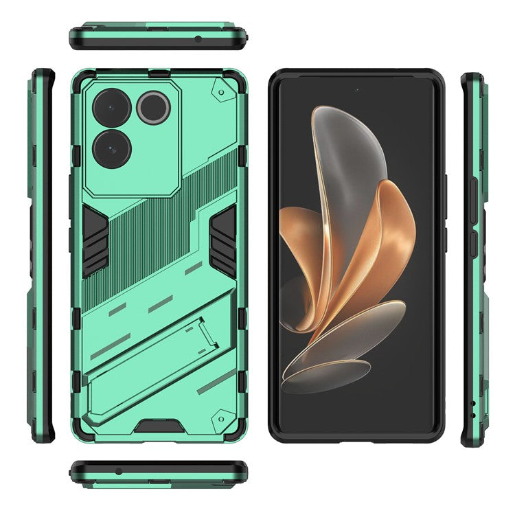 For vivo S17e 5G PC + TPU Phone Back Cover Drop-proof Phone Case with Kickstand - Green