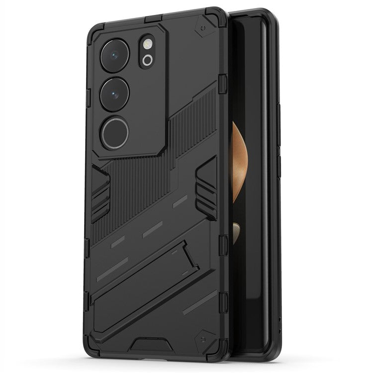 For vivo S17 5G / S17 Pro 5G Kickstand Back Cover Shockproof PC + TPU Phone Case - Black