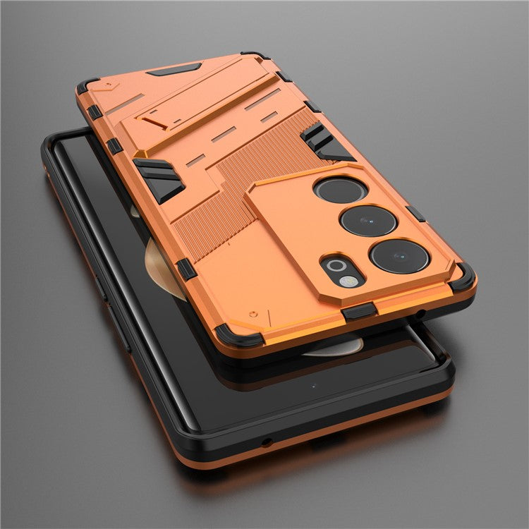 For vivo S17 5G / S17 Pro 5G Kickstand Back Cover Shockproof PC + TPU Phone Case - Orange