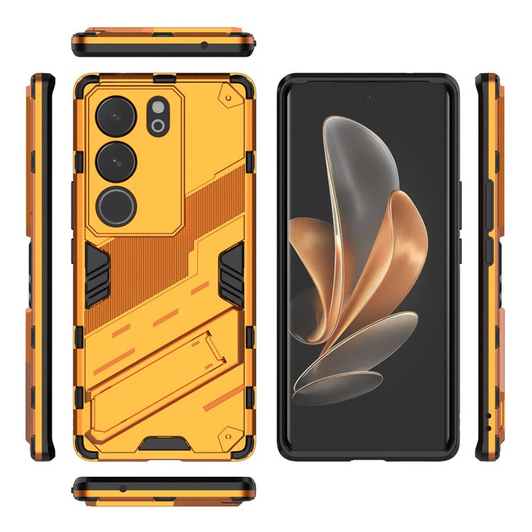 For vivo S17 5G / S17 Pro 5G Kickstand Back Cover Shockproof PC + TPU Phone Case - Orange