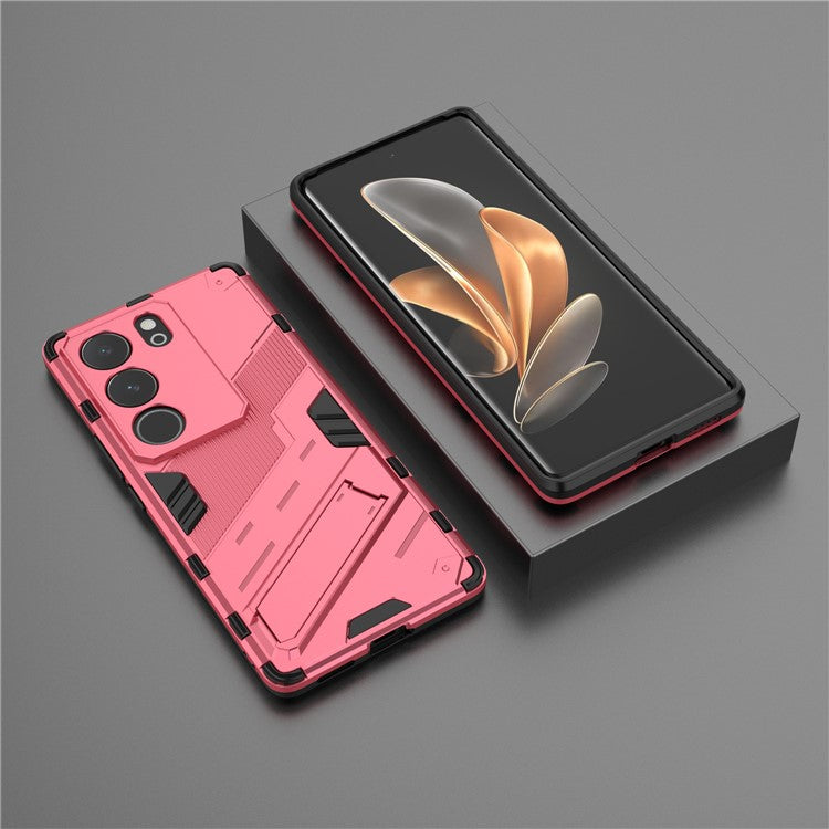 For vivo S17 5G / S17 Pro 5G Kickstand Back Cover Shockproof PC + TPU Phone Case - Rose