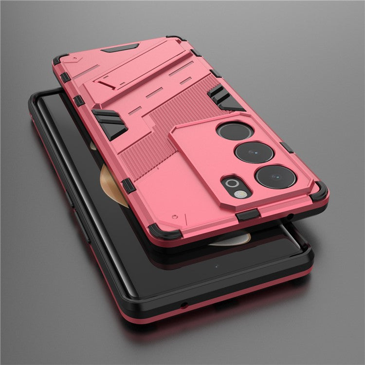 For vivo S17 5G / S17 Pro 5G Kickstand Back Cover Shockproof PC + TPU Phone Case - Rose