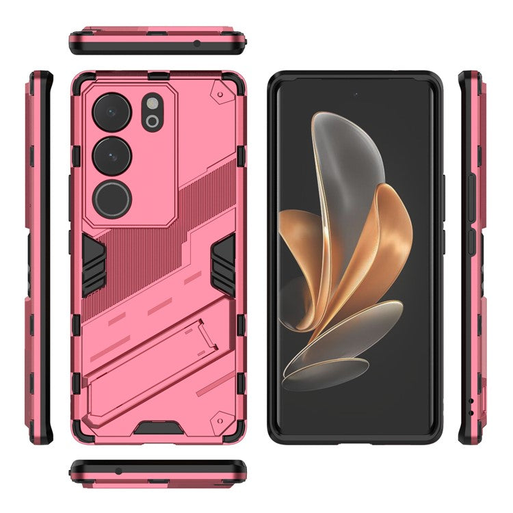 For vivo S17 5G / S17 Pro 5G Kickstand Back Cover Shockproof PC + TPU Phone Case - Rose