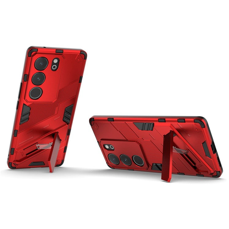 For vivo S17 5G / S17 Pro 5G Kickstand Back Cover Shockproof PC + TPU Phone Case - Red