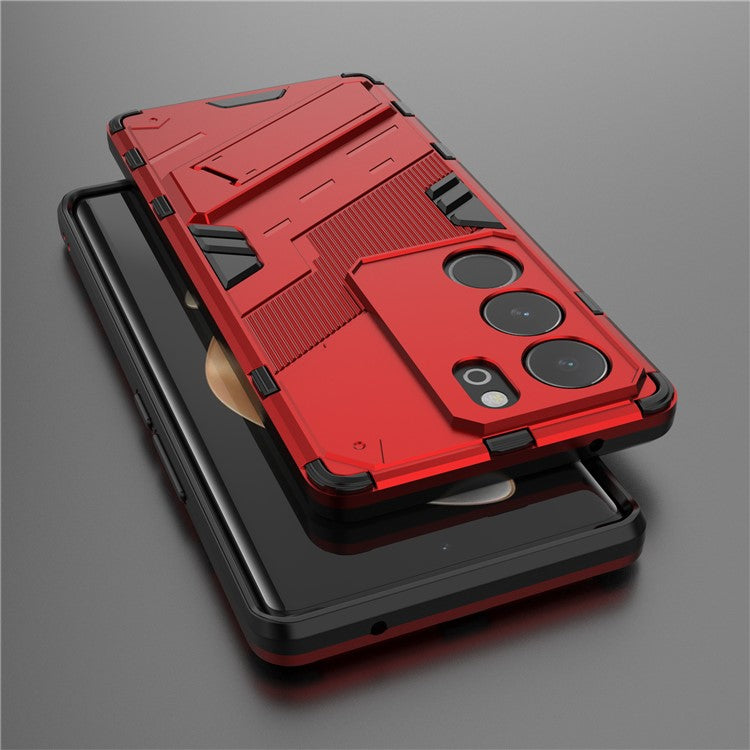 For vivo S17 5G / S17 Pro 5G Kickstand Back Cover Shockproof PC + TPU Phone Case - Red