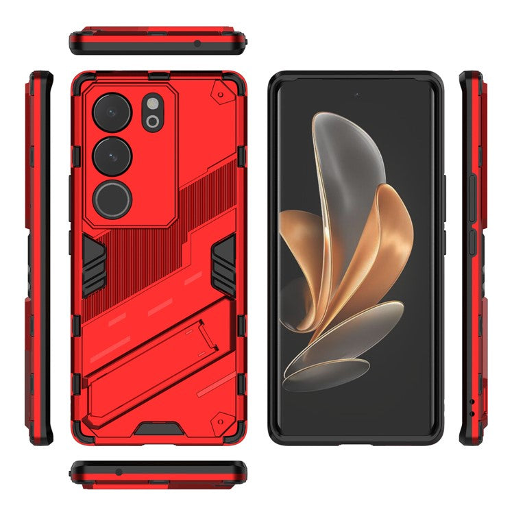 For vivo S17 5G / S17 Pro 5G Kickstand Back Cover Shockproof PC + TPU Phone Case - Red