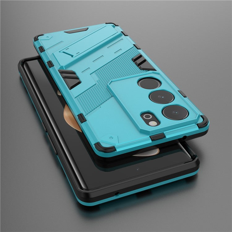 For vivo S17 5G / S17 Pro 5G Kickstand Back Cover Shockproof PC + TPU Phone Case - Baby Blue