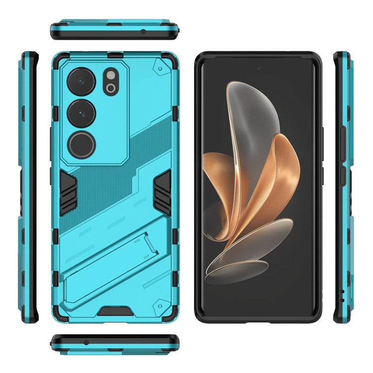 For vivo S17 5G / S17 Pro 5G Kickstand Back Cover Shockproof PC + TPU Phone Case - Baby Blue