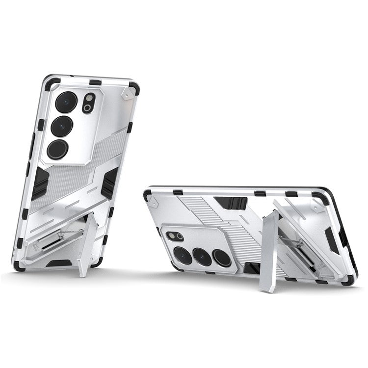 For vivo S17 5G / S17 Pro 5G Kickstand Back Cover Shockproof PC + TPU Phone Case - White