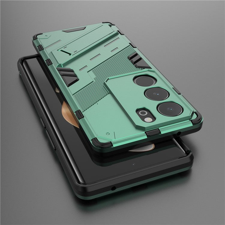 For vivo S17 5G / S17 Pro 5G Kickstand Back Cover Shockproof PC + TPU Phone Case - Green