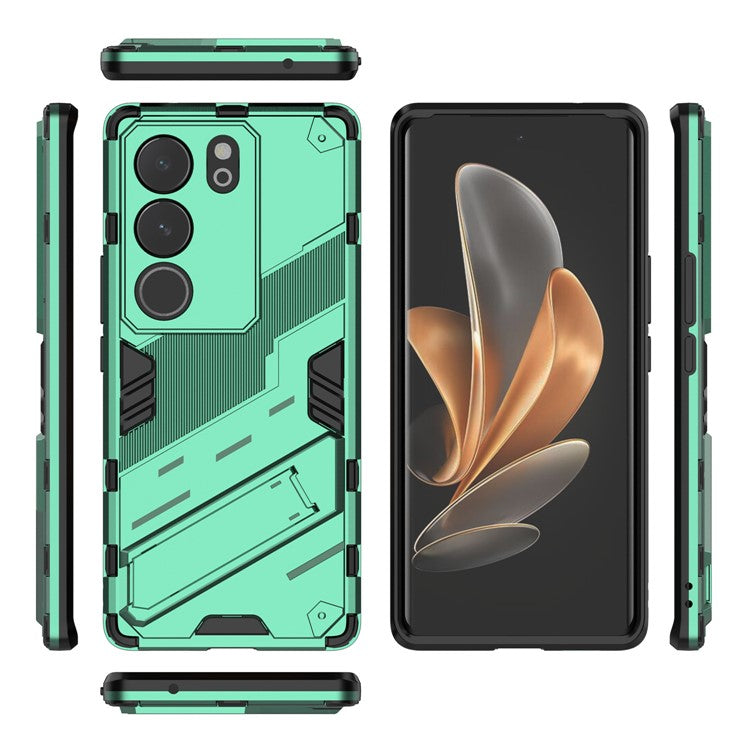 For vivo S17 5G / S17 Pro 5G Kickstand Back Cover Shockproof PC + TPU Phone Case - Green